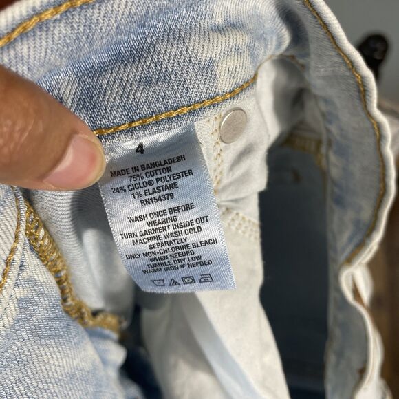 Aeropostale Jeans Womens 4 Light Wash High Rise Flare Ripped Distressed - Picture 8 of 9